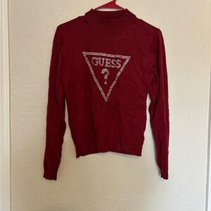 Guess Burgundy Long Sleeve Tee